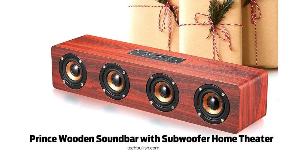 soundbar for tv and pc-Prince Wooden Soundbar with Subwoofer Home Theater