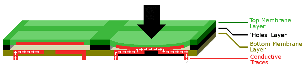 Membrane keyboard diagram FULL SCALE