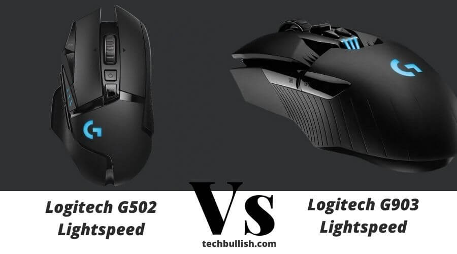 Logitech g502 and g903 Mouse side by side