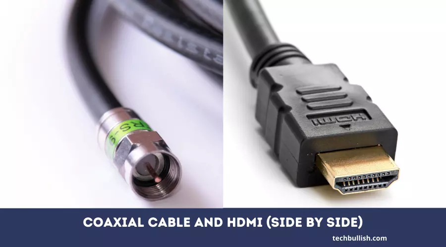 Coaxial Cable and HDMI cable side by Side