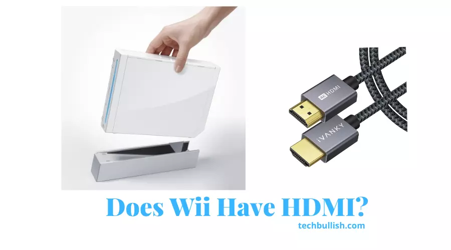 Image of a Nintendo Wii and a HDMI cable