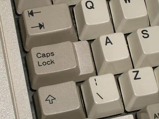 Image of Stepped caps lock key on keyboard