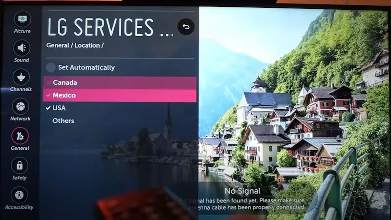 Fix the Country Settings Selection on LG Tv
