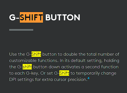 G shift button definition by Logitech