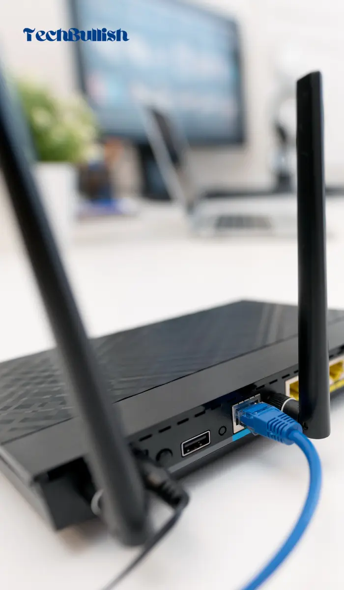 Image of Router Connected via Ethernet Cable to LG TV