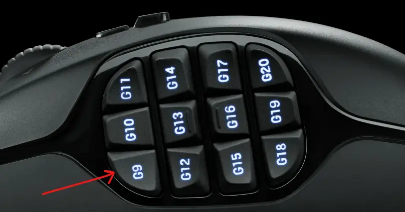 Image showing G keys on Logitech g600 mouse