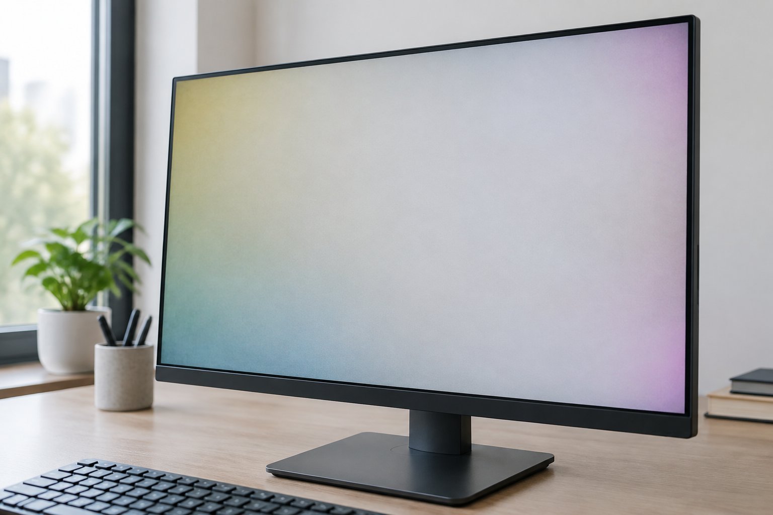 A desktop monitor displaying uneven patches of color.