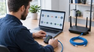 Troubleshooting packet loss on a home router and laptop